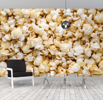 Picture of Popcorn background Caramel sweet corn Cinema snack